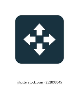 move icon Rounded squares button, on white background 