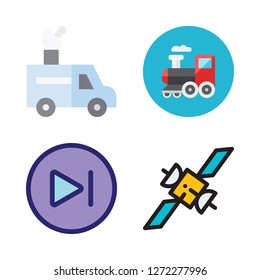 move icon set. vector set about next, train and van icons set.