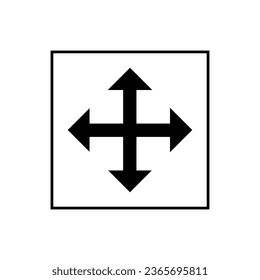 Move Icon. Spread Arrow, Direction Button Symbol - Vector. 