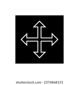 Move Icon. Spread Arrow, Direction Button Symbol - Vector. 