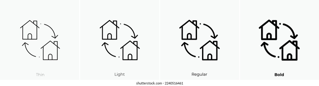 move icon. Thin, Light Regular And Bold style design isolated on white background