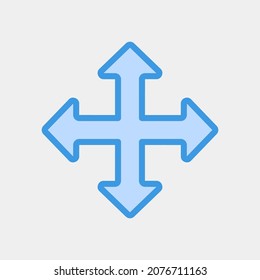 Move icon vector illustration in blue style, use for website mobile app presentation