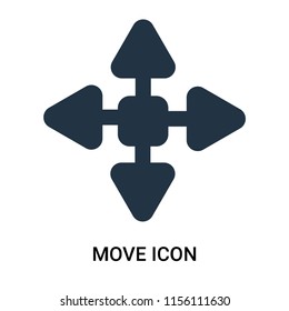 Move icon vector isolated on white background, Move transparent sign , filled dark user interface icons