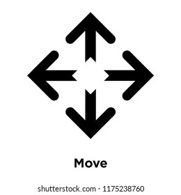 Move icon vector isolated on white background, logo concept of Move sign on transparent background, filled black symbol