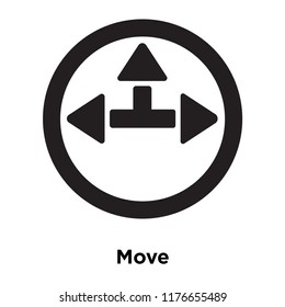 Move icon vector isolated on white background, logo concept of Move sign on transparent background, filled black symbol