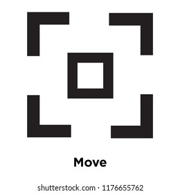 Move icon vector isolated on white background, logo concept of Move sign on transparent background, filled black symbol