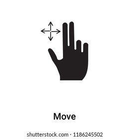 Move icon vector isolated on white background, logo concept of Move sign on transparent background, filled black symbol