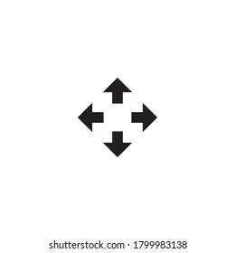 Move Icon Vector in Trendy Style. Full Screen Sign Illustration. Arrow Symbols