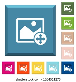 Move image white icons on edged square buttons in various trendy colors