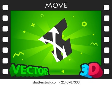 Move isometric design icon. Vector web illustration. 3d colorful concept