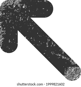 Subir el icono izquierdo con un estilo de fondo. El vector aislado se mueve hacia arriba a la imagen del icono izquierdo con textura de caucho en peligro sobre un fondo blanco.