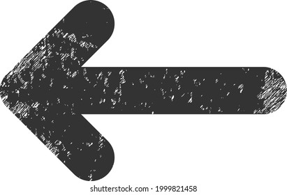 Mover el icono izquierdo con efecto rayado. El vector aislado mueve la imagen del icono izquierdo con una textura de goma arañada sobre un fondo blanco.