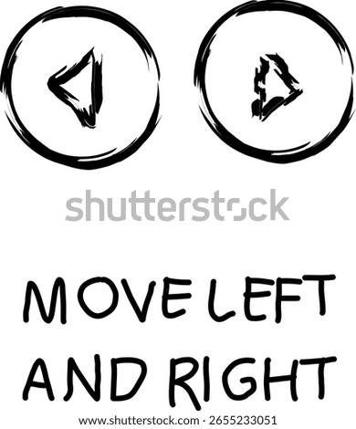 move left and right icon in doodle style