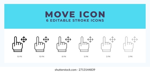 Move line icon. Vector icon symbol. Logo illustration. Editable line icon.