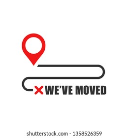 Move location icon in flat style. Pin gps vector illustration on white isolated background. Navigation business concept.