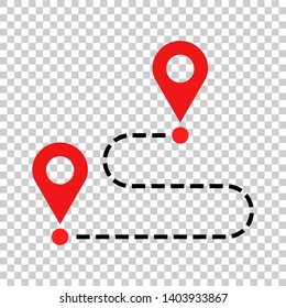 Move location icon in transparent style. Pin gps vector illustration on isolated background. Navigation business concept.