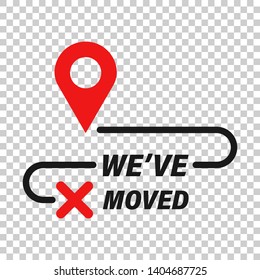 Move location icon in transparent style. Pin gps vector illustration on isolated background. Navigation business concept.