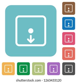 Move object down white flat icons on color rounded square backgrounds