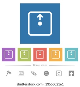 Move object up flat white icons in square backgrounds. 6 bonus icons included.