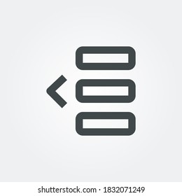 move object left Icon. user setting symbol isolated on Gradient background. Vector Illustration