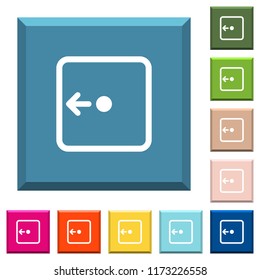 Move object left white icons on edged square buttons in various trendy colors