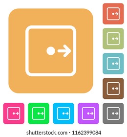 Move object right flat icons on rounded square vivid color backgrounds.