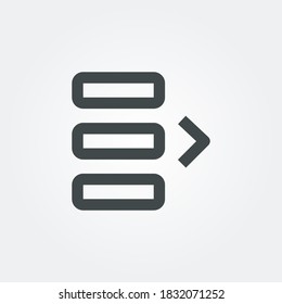 move object right Icon. user setting symbol isolated on Gradient background. Vector Illustration