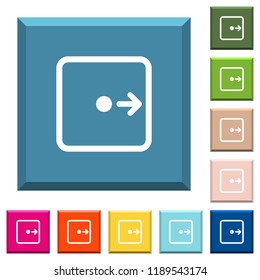Move object right white icons on edged square buttons in various trendy colors