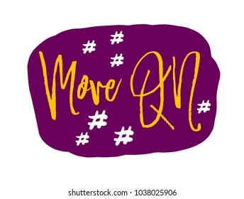Move on, beautiful greeting card with comic style