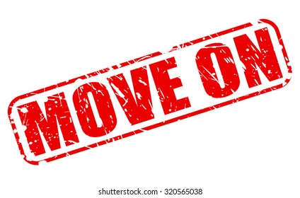 MOVE ON red stamp text on white