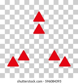 Move Out icon. Vector illustration style is flat iconic symbol, red color, transparent background. Designed for web and software interfaces.