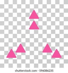 Move Out icon. Vector illustration style is flat iconic symbol, pink color, transparent background. Designed for web and software interfaces.