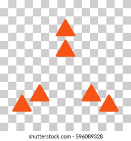 Move Out icon. Vector illustration style is flat iconic symbol, orange color, transparent background. Designed for web and software interfaces.