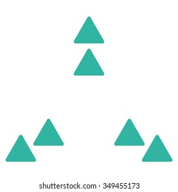 Move Out vector icon. Style is flat symbol, cyan color, rounded angles, white background.