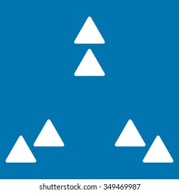 Move Out vector icon. Style is flat symbol, white color, rounded angles, blue background.