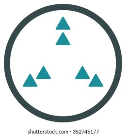 Move Out vector icon. Style is bicolor flat circled symbol, soft blue colors, rounded angles, white background.