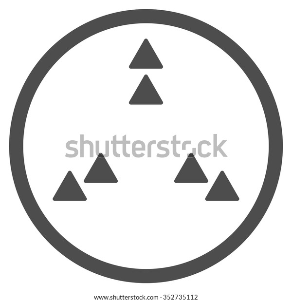 Move Out vector icon. Style is\
flat circled symbol, gray color, rounded angles, white\
background.