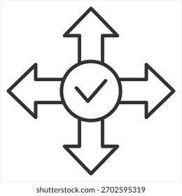 Mover Ilustración vectorial de icono de contorno