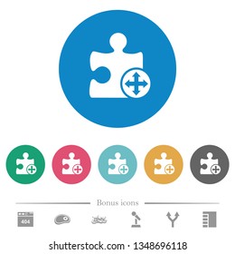 Move plugin flat white icons on round color backgrounds. 6 bonus icons included.