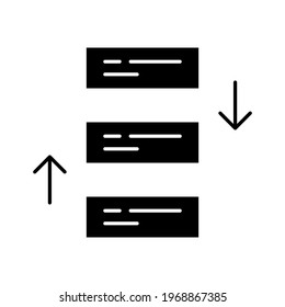 Move, priority, rearrange, task icon vector image. Can also be used for project management. Suitable for use on web apps, mobile apps and print media.