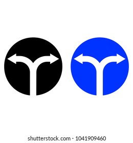 Move to the right or to the left icon. Road sign