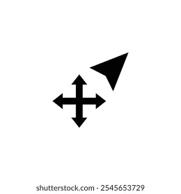 Move selection cursor icon vector on white background