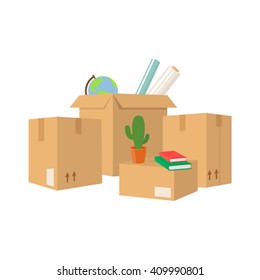 Move service box full vector illustration. 