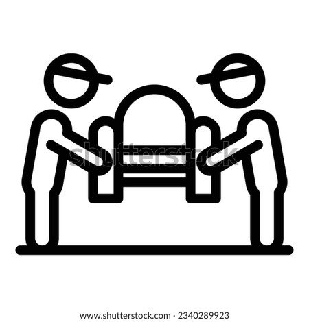 Move sofa delivery icon outline vector. Relocation service. Home furniture