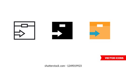 Move stock icon of 3 types: color, black and white, outline. Isolated vector sign symbol.