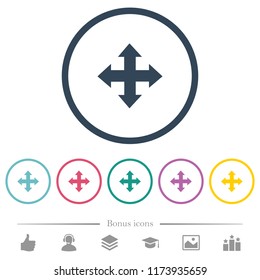 Move tool flat color icons in round outlines. 6 bonus icons included.
