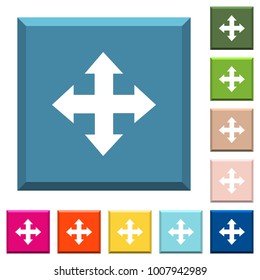 Move tool white icons on edged square buttons in various trendy colors
