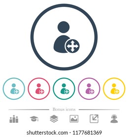 Move user flat color icons in round outlines. 6 bonus icons included.