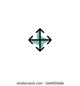 Move. User Interface UI Icon Set. Unique Colored Outline Style. Editable Vector.