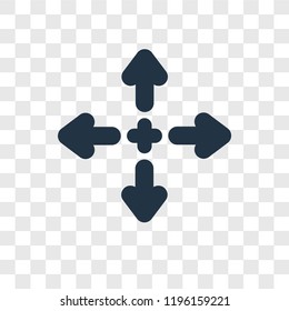 Move vector icon isolated on transparent background, Move transparency logo concept